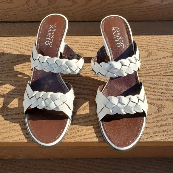 franco sarto white sandals